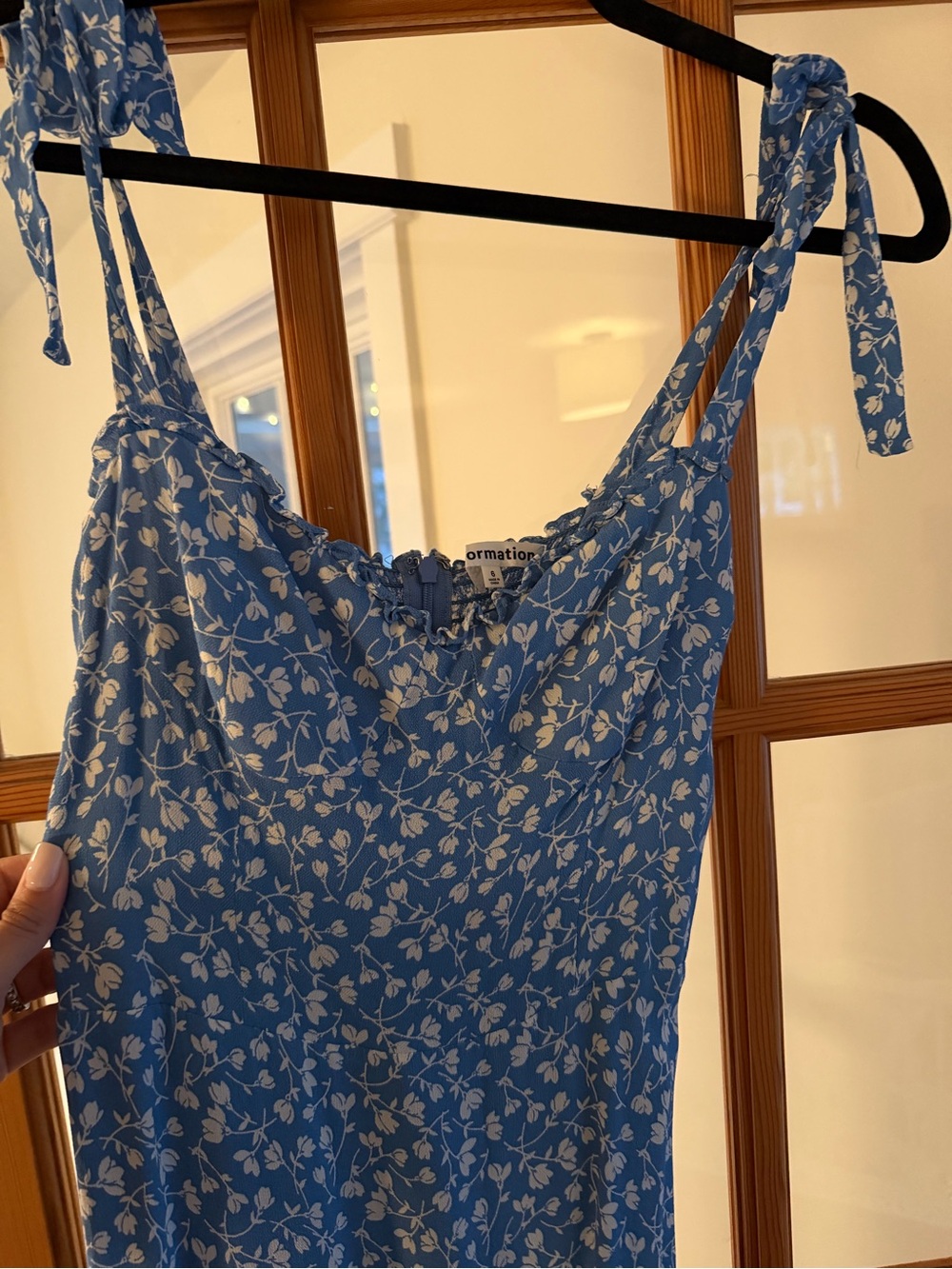 Reformation Nikita Midi Dress Blue Floral Size 6 - Picture 4 of 5